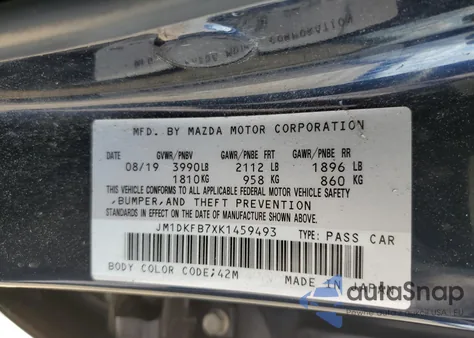 2019 Mazda Cx-3 Sport из США, поврежденный, VIN JM1DKFB7XK1459493